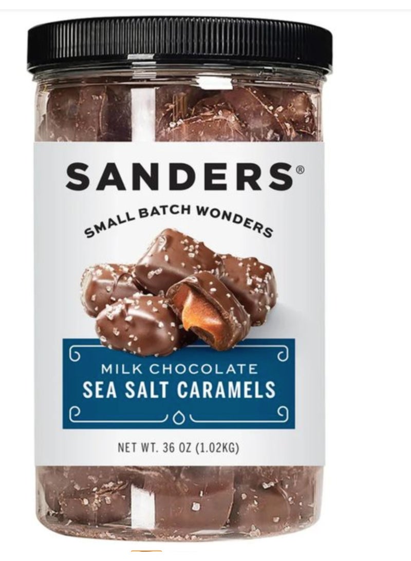 Sanders Share this product SANDERS Original Milk Chocolate Sea Salt Caramels Tub 1.02 KG - Image 1